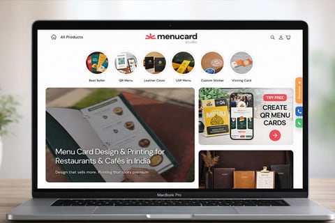 MenuCardStudio online menu card shop with QR menu builder, a product by Aveera Design Solutions